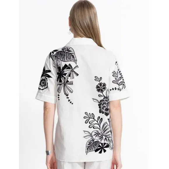 New Johnny Was Linen Camp Shirt, Size L - Picture 2 of 10